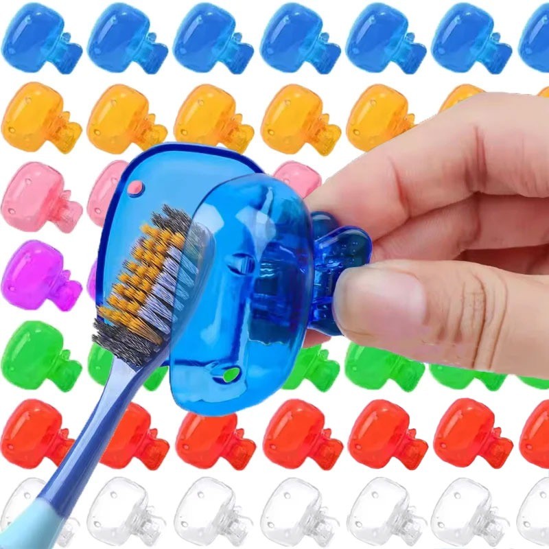 ฝาครอบหัวแปรงสีฟันพลาสติก / ฝาครอบป้องกันแปรงสีฟันแบบพกพาสำหรับเดินทาง / กล่องเก็บแปรงสีฟันกันฝุ่น 5/10/20/30 ชิ้น