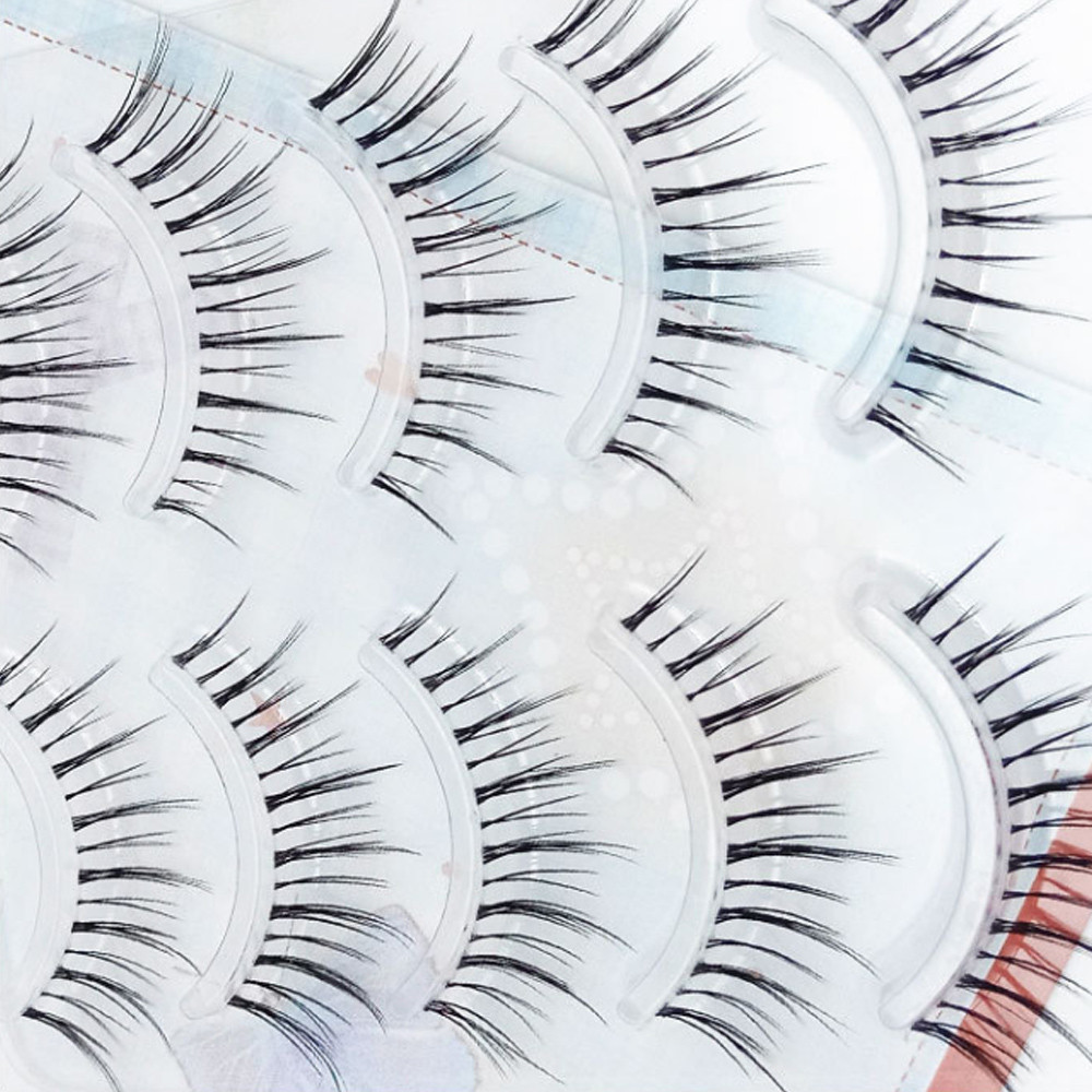 NewFK26 5 คู่ขนตาปลอม Cross Transparent Strip ยาวมังงะธรรมชาติ Big Eyes Lash Extension - รูปที่ 4
