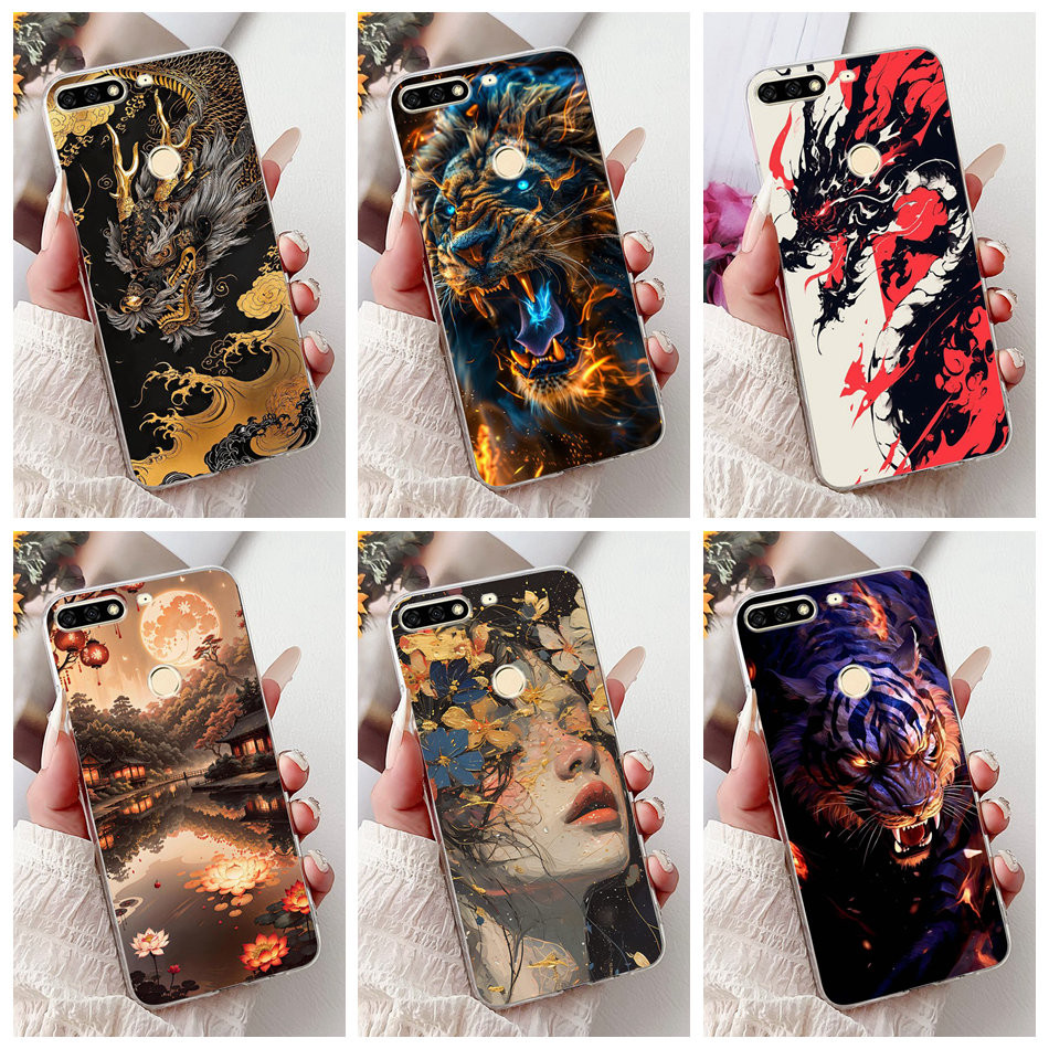 สําหรับ Huawei Nova 2 Lite LDN-L21 LDN-LX2 / Nova Lite PRA-LX1 PRA-LX2 ใหม่ Cool Dragon ภาพวาดซิลิโค