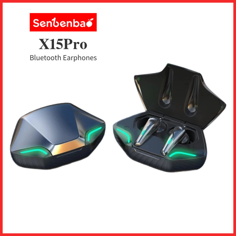 Senbenbao X15pro TWS หูฟังไร้สายบลูทูธชุดหูฟังสําหรับเล่นเกมหูฟังพร้อมไมโครโฟน Touch Control หูฟังบล