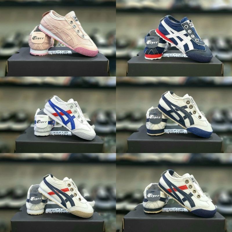0nitsuka tiger รองเท้าเด็กสําหรับเด็กหญิงและเด็กชายแบบสวม