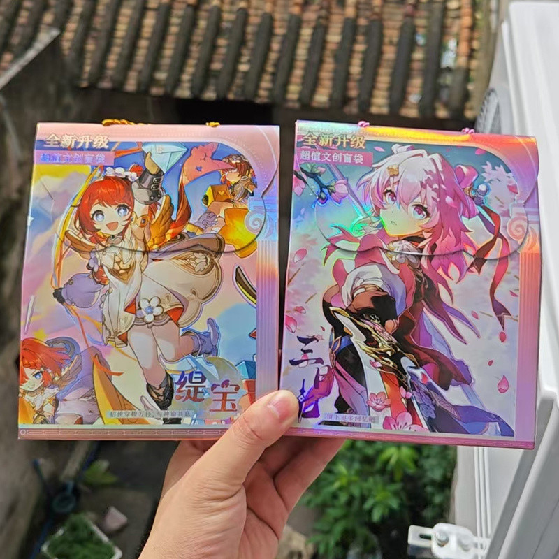 1/4 กล่องน่ารักการ์ตูนเกม Honkai Star Rail เครื่องเขียนถุงของขวัญโชคดี Tribios Hyacine Hyacine Hyaci