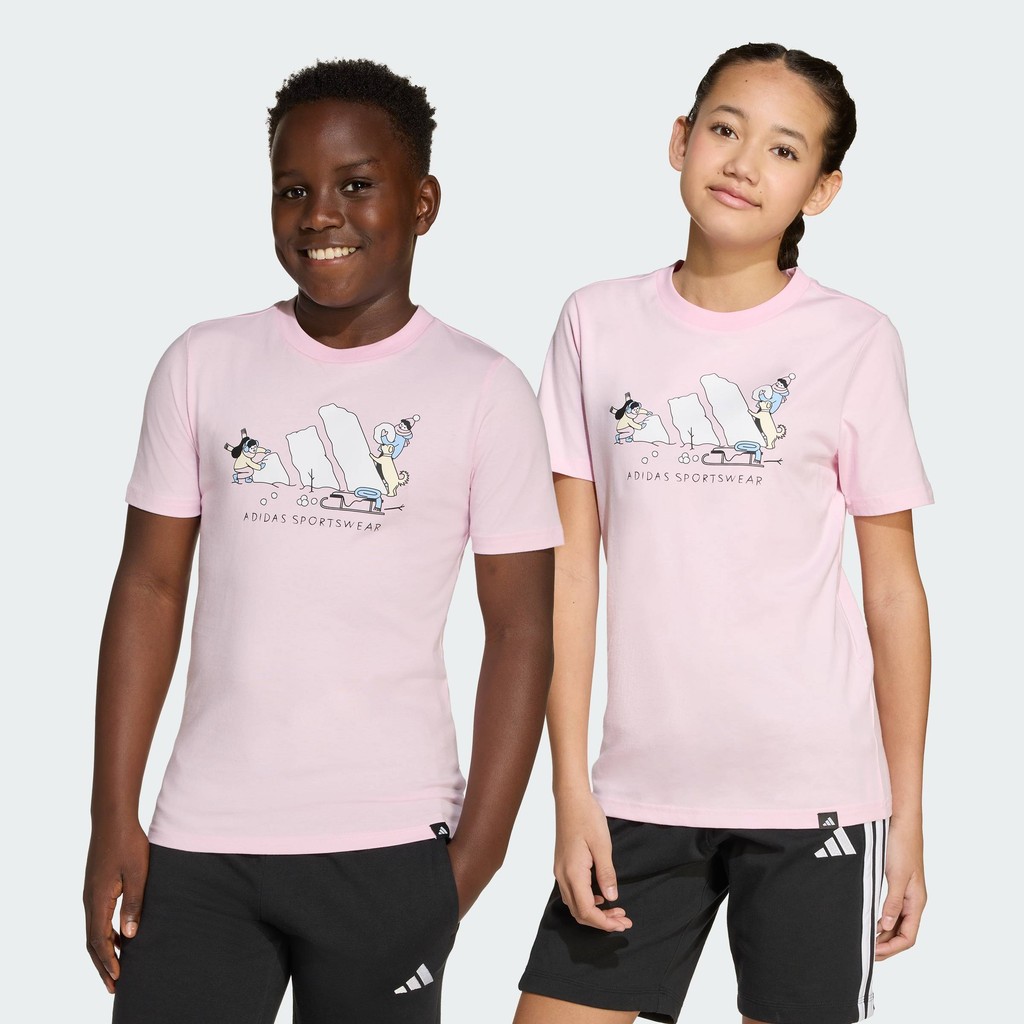 adidas Lifestyle Winter Sports Graphic Tee Kids Unisex Pink JY4949