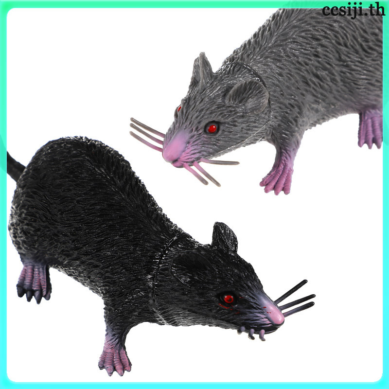 🪀 2 pcs เมาส์ปลอม ของเล่นหลอกลวง รูปร่างเหมือนจริง งานปาร์ตี้ ฮาโลวีน prank props fake rats toys rea