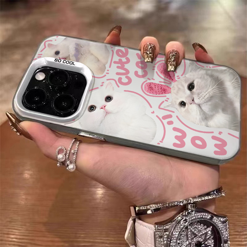 พร้อมส่ง🔥เคสไอโฟน 13 เคสซิลิโคนนิ่ม Cute cat ideas Case For iPhone 16 Pro Max 11 12 13 14 15 16Pro 7