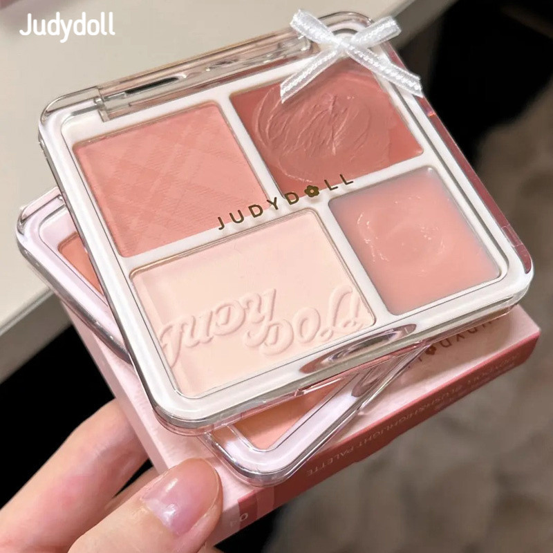 Judydoll Blush High-Gloss Disc Blush Cream การปรับเปลี่ยนใบหน้า Matte Surface Mid-Expanding Color Atmosphere New Color Natural Complexion Facial Blush Plate