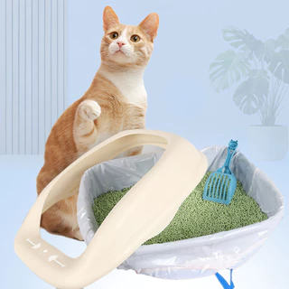 🐱พร้อมส่ง🐱 Happy Purr (10ชิ้น/ม้วน) ถุงขยะใส่ทรายแมว ถุงขยะแบบพกพา แบบมีหูรูดในตัว ขนาด 64x40cm