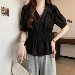[HY] M-4XL เสื้อแขนสั้นสไตล์ใหม่สำหรับผู้หญิง:sizeใหญ่ สีทึบ กางเกงยืดหุ่นบาง-