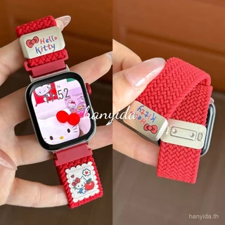 น่ารักการ์ตูน kt cat สายไนลอนสําหรับ Huawei Watch fit 5/5 pro Fit 4/4 pro 22mm Smartwatch สายรัดข้อมือแม่เหล็กสําหรับ Huawei Watch Fit 3 สร้อยข้อมือนาฬิกา