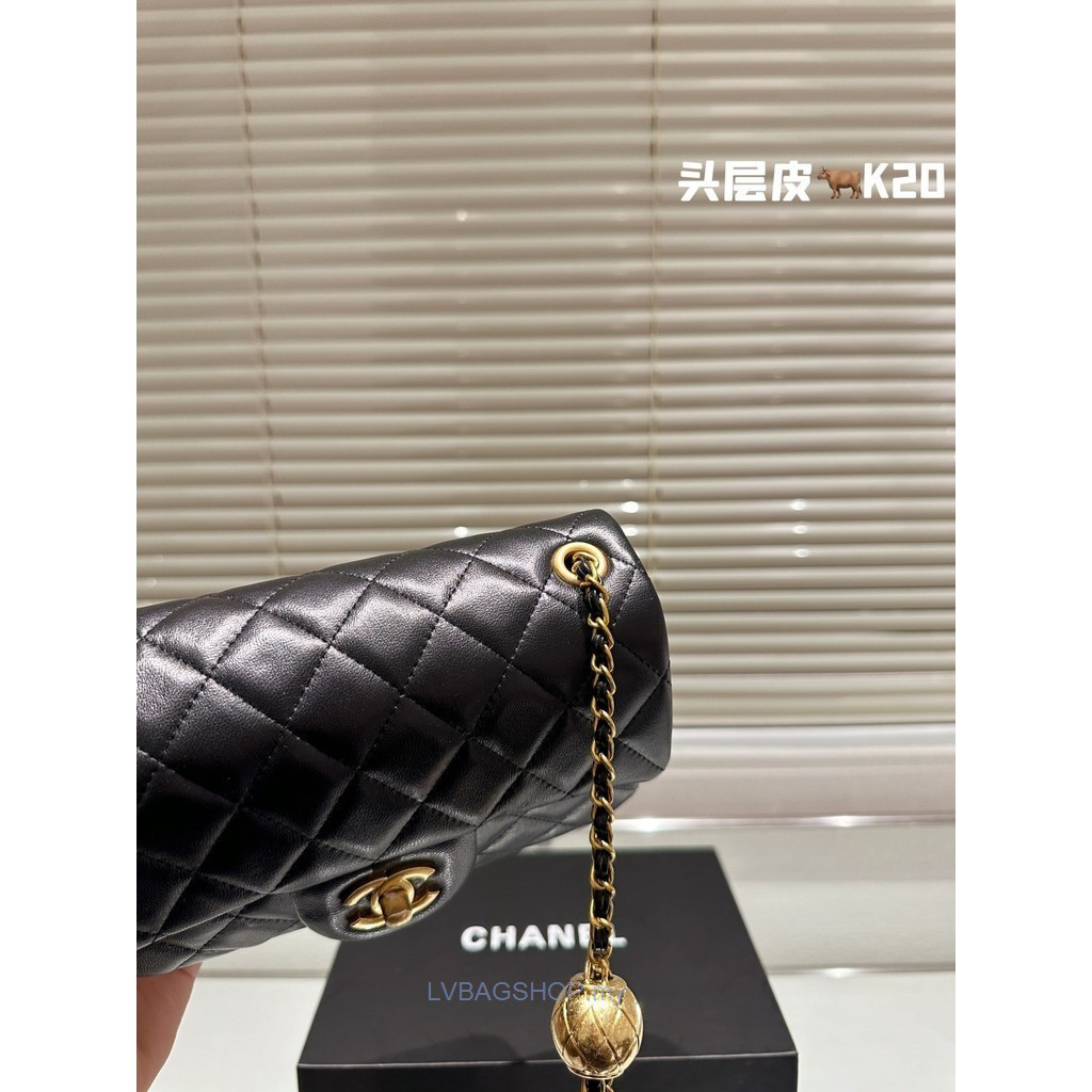 กล่องของขวัญหนังวัว Lambskin Granny Golden Ball Square Fatty < New Arrival} Golden Ball