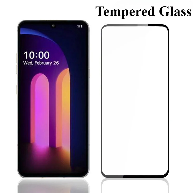 สําหรับ LG V60 V50S G8X ThinQ 5G UW 100D HD Black Edge ฟิล์มกระจกนิรภัยสําหรับ LG Q92 Q70 Q630 Q62 Q