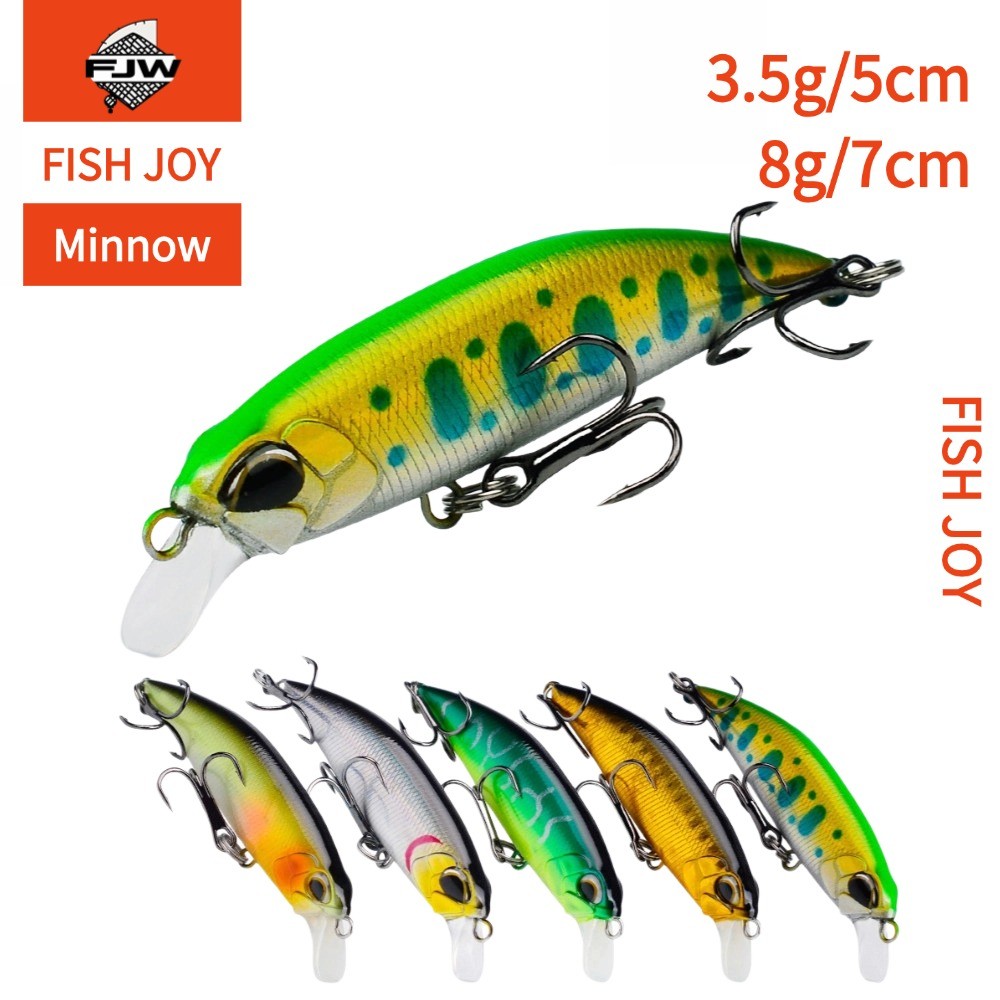 F7 ตกปลา ปลาปลอม เหยื่อเรืองแสง 3D ตาปลา สีสันสดใส ลายพราง ลายสาดสี ปลายแหลม สะพานเหยื่อ