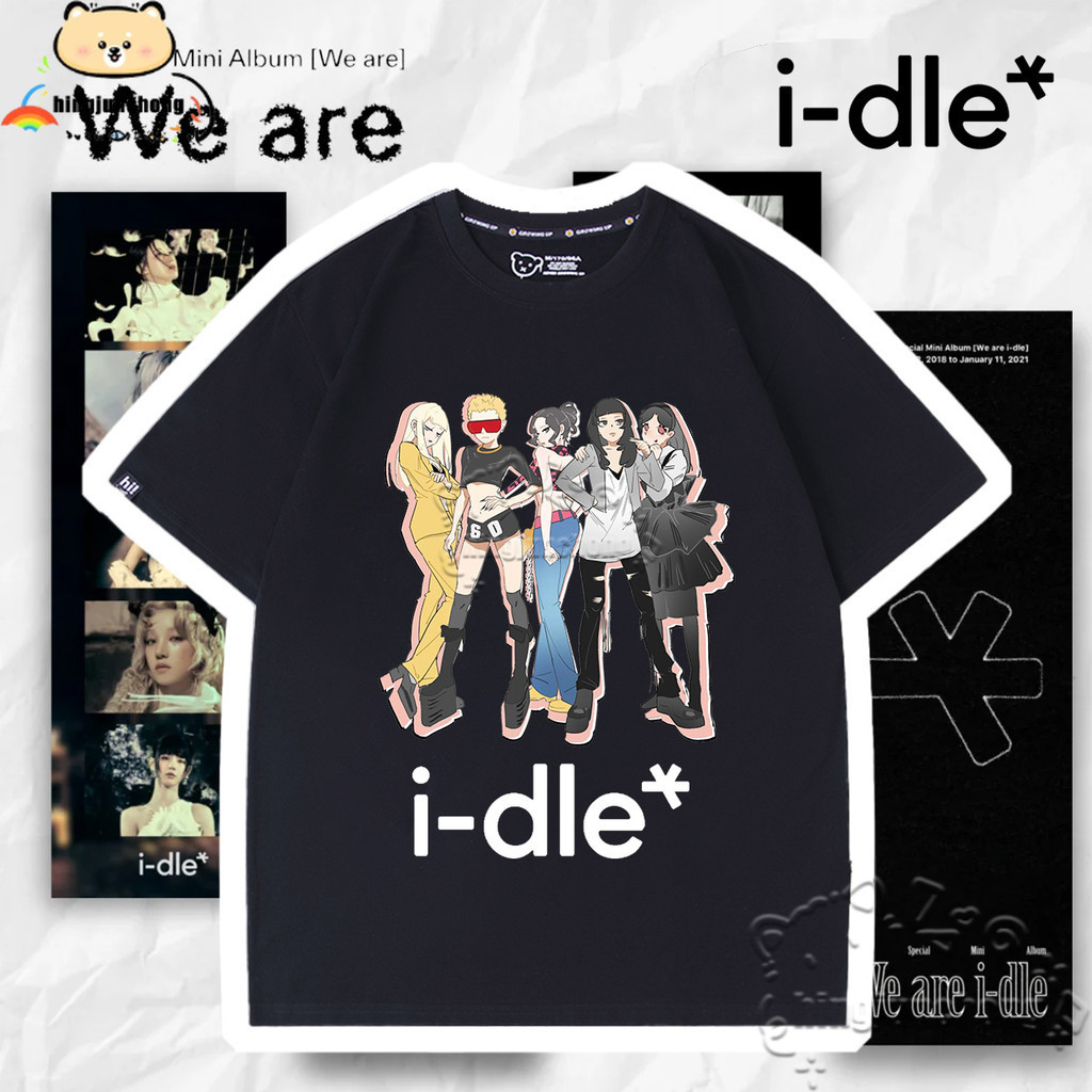 I-dle Tshirt I-DLE (G)I-DLE Manga Style Tshirt I-dle (เอเฟย์) 8th Mini Album [We Are] TShirt Unisex 