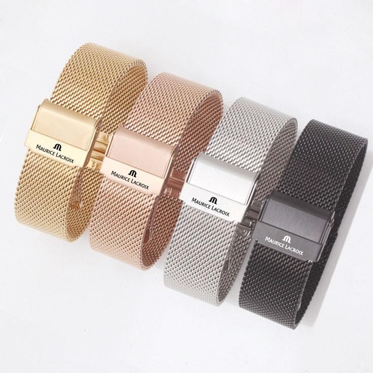 Maurice Lacroix Watch Band Replacement - Ultra Thin Stainless Steel Milanese Mesh Strap (10-24mm) fo
