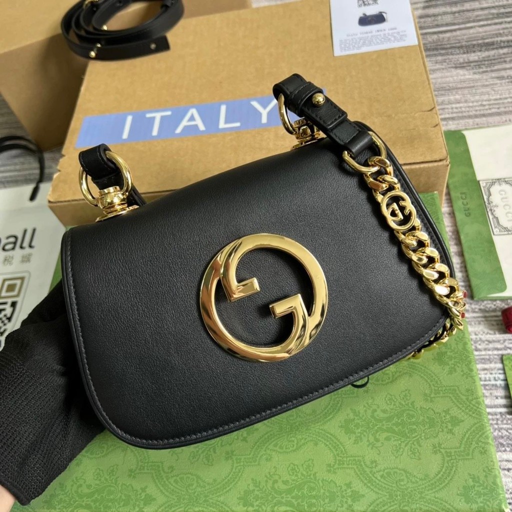 วิดีโอ G แบรนด์หนังแท้ระดับการซื้อ ** กระเป๋าสะพายข้างผู้หญิงขนาดเล็ก Gucci 2023 รุ่นใหม่ Blondie ทร