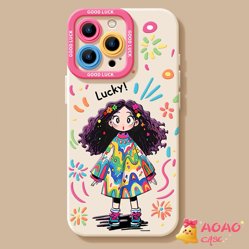 เคสไอโฟน 15 สำหรับ iPhone 11 13 15 16 12 14 Pro Max 7 8 16 14 15 Plus XR XS X Max ลัคกี้สาวหวานสร้อยข้อมือนุ่มหน้าปกอ่อน ราคา ถูกที่สุด ดีลบีเคเค แกลเลอรีภาพที่ 3
