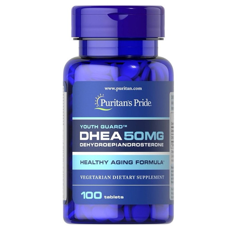 Exp 1/27  DHEA 50 mg Puritan‘s Pride100  tablet eeลดอาการวัยทอง ปรับสมดุลฮอร์โมน ชะลอวัย