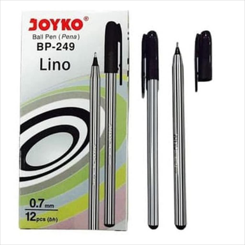 LLIN Joyko LINO BP-249 ปากกาลูกลื่น (12 ชิ้น) รส JOYKO พร้อมเทียน MOTIF, GOOD, SOFT ON WRITE QIRTOS 