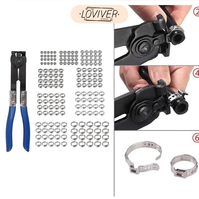 LOVIVER 180x Single Ear Hose Clamp Assortment แคลมป์ Cinch แบบปรับได้สําหรับสาย Home