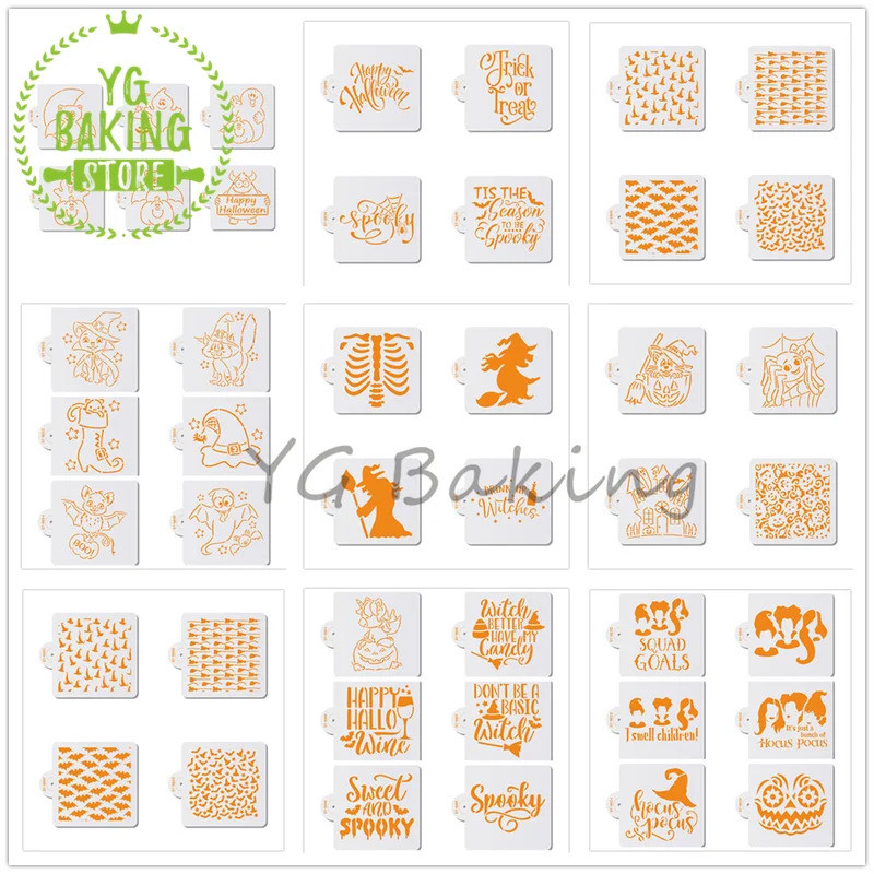 Dorica Various Halloween Ghost/Bat/Witch/Skull/Pumpkin Biscuit Cake Mold Cookie Cake Stencils Kitche