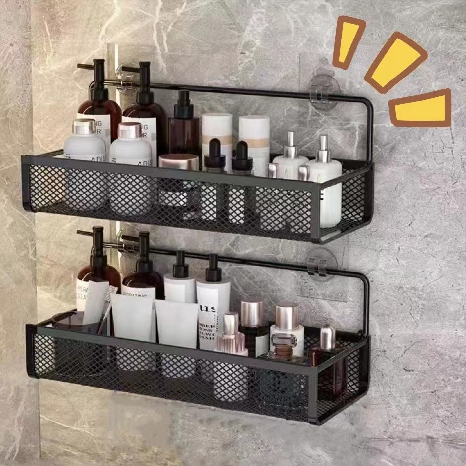 BLIVO [🇹🇭จัดส่งวันนี้]ชั้นวางของในห้องน้ำ ไม่ต้องเจาะ ตะแกรงวางของในห้องน้ำ ที่วางของในห้องน้ํา มีกาวแถม