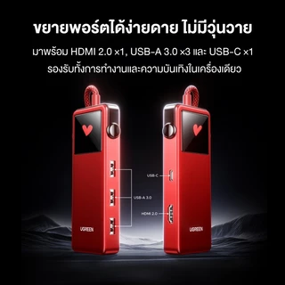 UGREEN UNO 5-in-1 HUB อะแดปเตอร์ฮับ 4K60Hz 10Gbps PD 100W USB A USB C HDMI Type C รุ่น 75214
