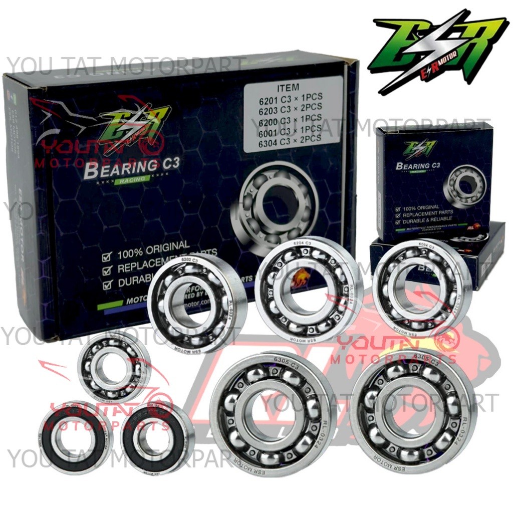 ESR MOTOR RACING ชุดแบริ่งเครื่องยนต์ C3 แบริ่ง Y15ZR Y16ZR R15 LC135 Y125Z SRL115 RXZ RS150 RSX EX5