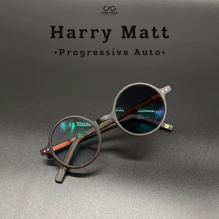แว่นตาสายตายาวเลนส์โปรเกรสซีฟ ไร้รอยต่อ รุ่น Harry Matt ''แฮรี่'' 7422 อ่านหนังสือ ดูจอคอม ใส่เดิน ออกแดดเปลี่ยนสีเทาดำ