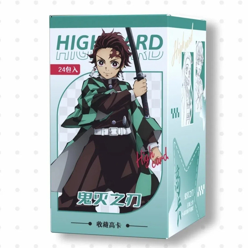 การ์ดกล่องตาบอดอนิเมะดาบพิฆาตอสูร Demon Slayer  การ์ดสะสมสองด้าน กล่องละ 24 แพ็ค (8.5  5.4 ซม.)