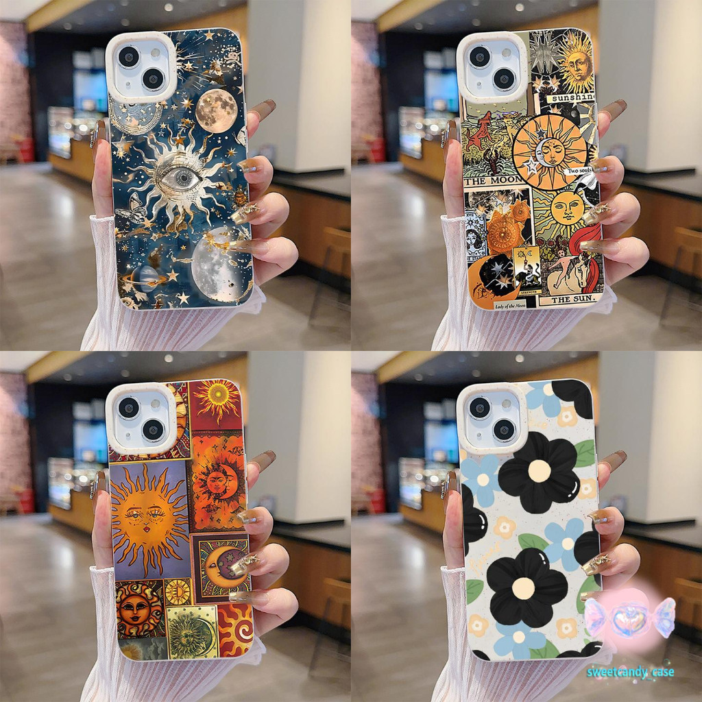 จัดส่งในพื้นที่ เคสข้าวสาลี ไพ่ทาโรต์ ดวงตาของดวงอาทิตย์ สําหรับ IPhone 16 15 14 13 12 11 7 8 plus Pro Promax XR XS