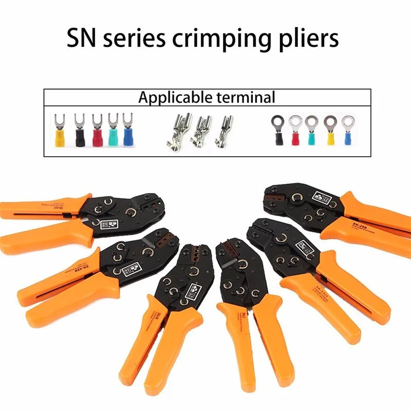 Crimping เครื่องมือสายไฟ Crimp คีมเปลือยฉนวนกันความร้อน Ratchet Terminals Sn-28b Sn-48b Sn-02c Sn-2 