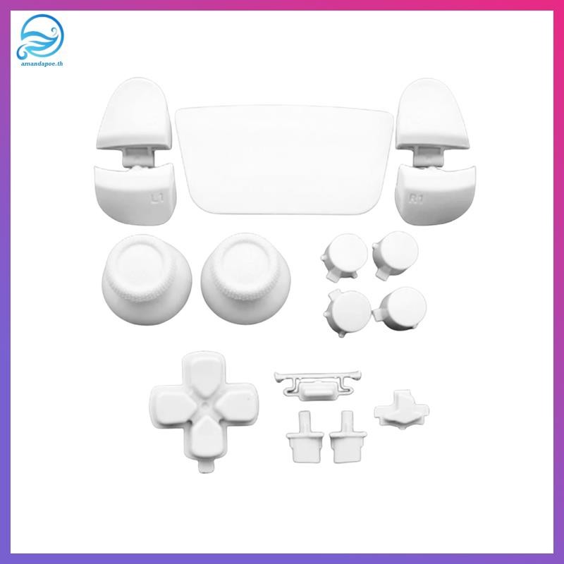 [amandapoe.th] 1 ชุดปุ่มเต็มรูปแบบสําหรับ 5 3.0 Thumb Sticks จอยสติ๊กหมวก L1 R1 L2 R2 D-Pad สําหรับ 