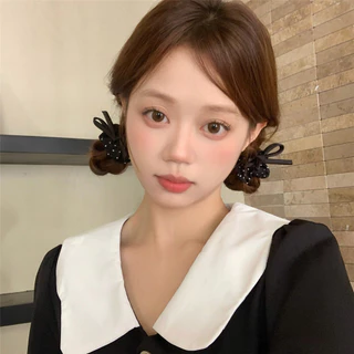 อารมณ์ลายจุดโบว์ลำไส้เชือกผมสำหรับผู้หญิงยืดหยุ่นสูงยางรัดผมหางม้าอุปกรณ์ผม
