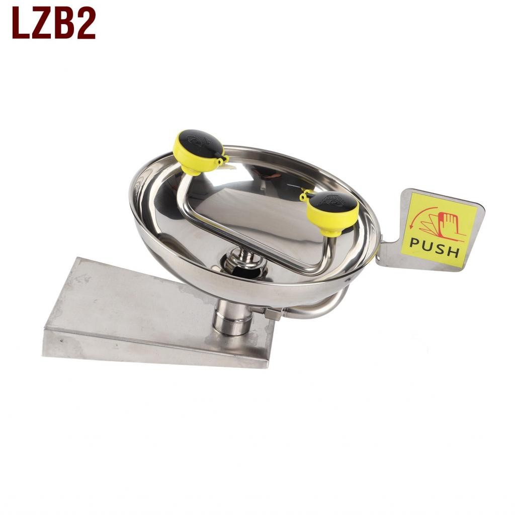 LZB2 LZBOI_28.TH-TH Double Nozzle Eye Wash Station 304 สแตนเลสติดผนังเครื่องซักผ้าฉุกเฉินพร้อมป้ายคว