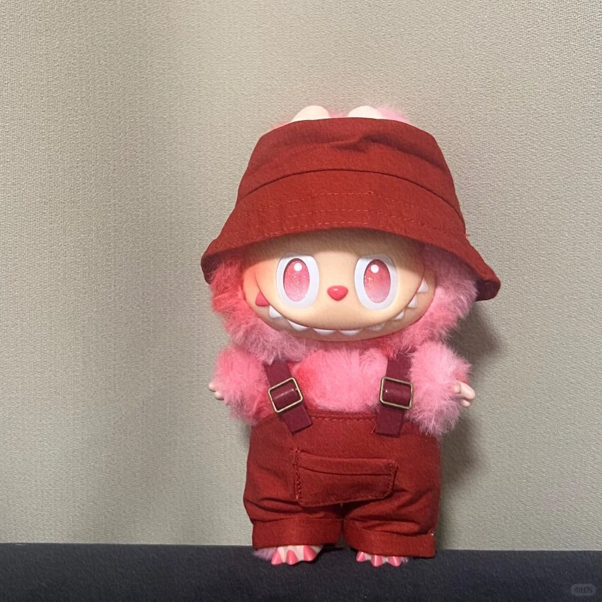 (ไม่มีตุ๊กตา) สําหรับ 17 ซม.labubu v1/v2/v3 ชุดตุ๊กตา Sit Party หมวกสายคล้องคอทุกวัน Workwear ชุดตุ๊