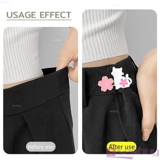 SUY ตะขอปรับเอวกางเกง กระโปรง หัวเข็ม ลายดอกไม้/แมว/กระต่ายน่ารัก 1 ชิ้น Waist buckle
