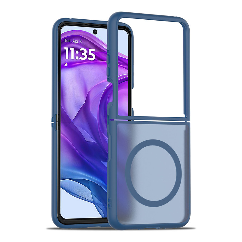 สําหรับ Motorola MOTO Razr 50 Ultra, Razr + 2024 2025 กรณี ELVEV Anti-drop Hard PC TPU Matte โปร่งใสฝาครอบโทรศัพท์