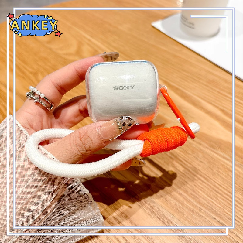 For Sony LinkBuds L900 Open WF-L910 Fit WF-LS910N Transparent Earphone TPU Clear Silicone Case Earbuds Waterproof Shockproof Soft Protective Headphone Cover Headset Skin with Hook