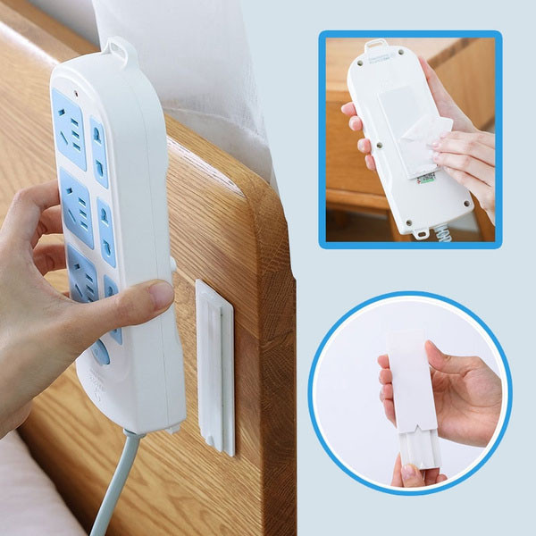 1/3 ชิ้นสติ๊กเกอร์ติดผนัง Plug-in Board Home Self-Adhesive Socket Fixer Cable Wire Organizer Power Strip Holder Socket Holder