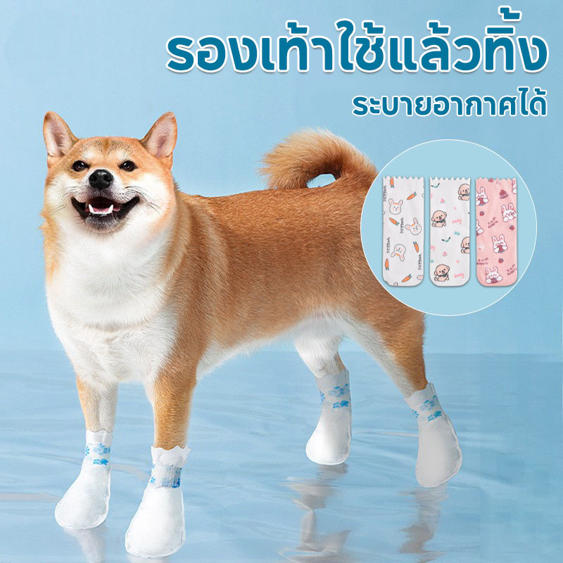 yoyopet : ผ้าพันแผล ผ้าล็อค ปลอกเท้าสำหรับสัตว์เลี้ยง  ที่หุ้มเท้าแมว ถุงเท้าหมา รองเท้าใช้แล้วทิ้ง