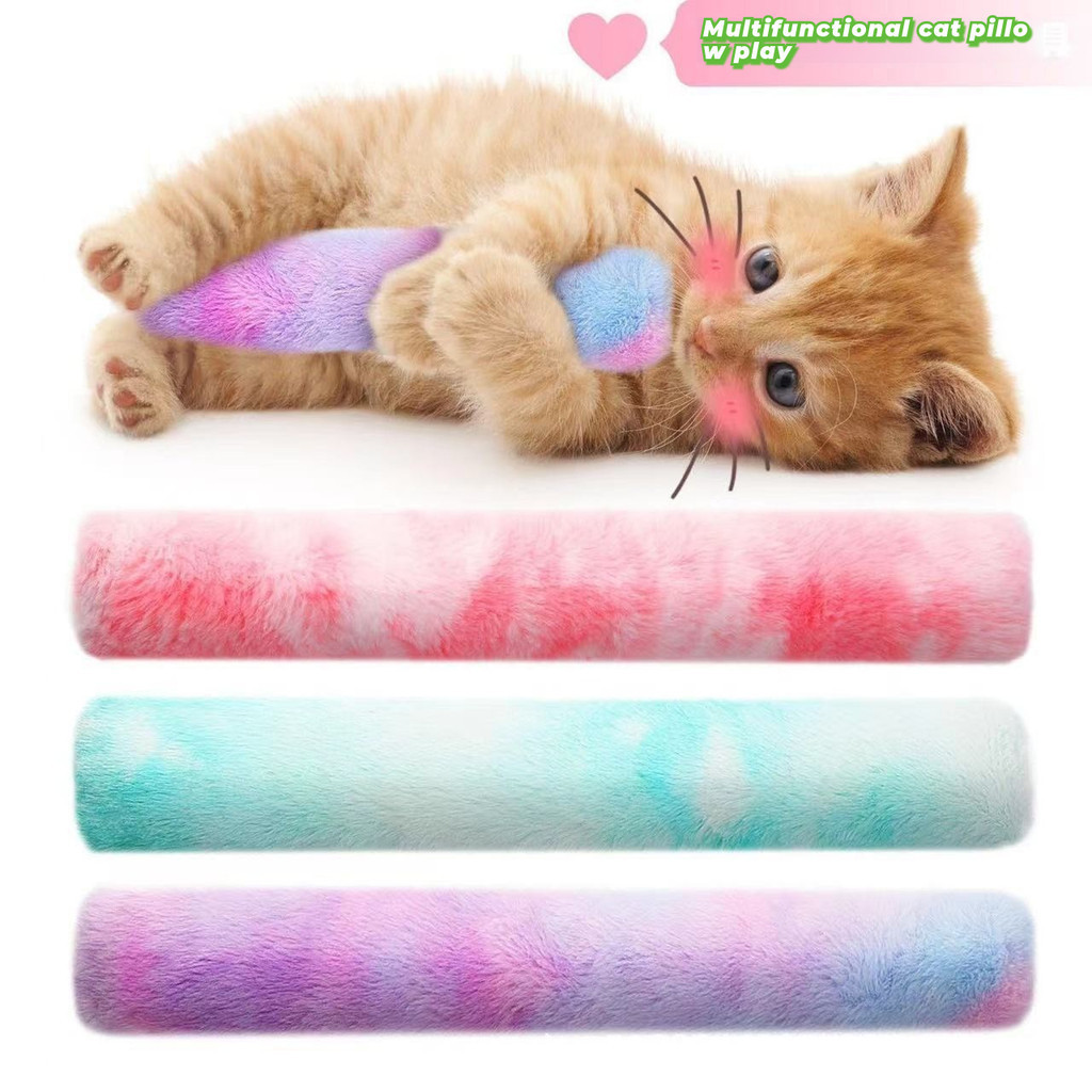 MIMITOY หมอนของเล่นแมว ไม้ล่อแมวขัดฟัน แคทนิปแท้ไล่สี คลายเบื่อ เล่นในบ้าน