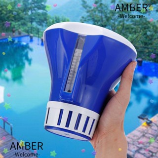 Amber เครื่องจ่ายคลอรีนลอยน้ํา อ่างน้ําร้อน แบบพกพา พร้อมเครื่องวัดอุณหภูมิ แท็บเล็ต ยา