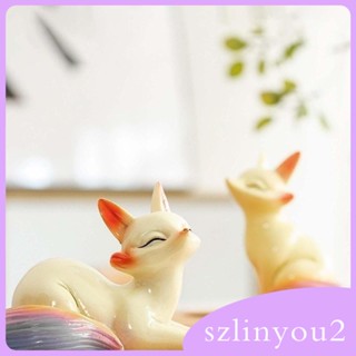 [szlinyou2] รูปปั้นเรซิ่น รูปสัตว์น่ารัก ขนาดเล็ก สําหรับตู้หนังสือ ห้องนอน สํานักงาน