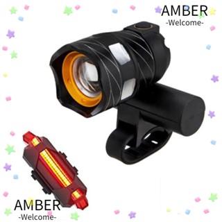 Amber ไฟฉาย LED สําหรับขี่จักรยาน เล่นกีฬากลางแจ้ง