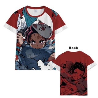 เสื้อยืดลําลอง พิมพ์ลาย Demon Slayer Tanjirou Kamado Nezuko Agatsuma Zenitsu สําหรับผู้ชาย