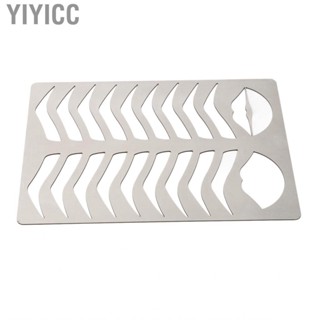 Yiyicc Eyebrow Lip Stencils  Stainless Steel Brushed Silver Accurate Brow Lips Template for Salon