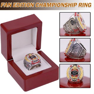 New 1pc 2022 Georgia Bulldogs SEC National Team Ring Set Wooden Box Fan Gift