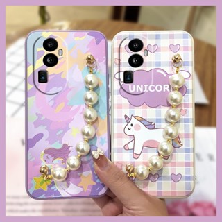 phone case Cartoon Phone Case For OPPO Reno10 Pro Plus Liquid silicone shell Lens bump protection Simplicity Bear bracelet