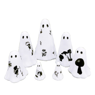 New Cute Spooky Sculptures White Ghost Ornament Halloween Scene Party Decoration