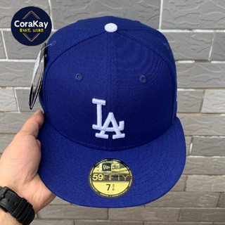 [CoraKay] หมวกเบสบอล หมวกปีกแบน ขนาดใหญ่ ลาย Dodgers 59fifty สีฟ้า แฟชั่นฤดูใบไม้ร่วง สไตล์เกาหลี สําหรับผู้ชาย และผู้หญิง